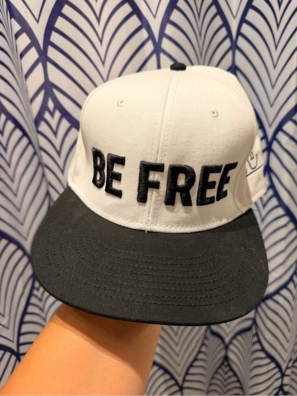 BE FREE Two-Tone Snapback Hat - White & Black